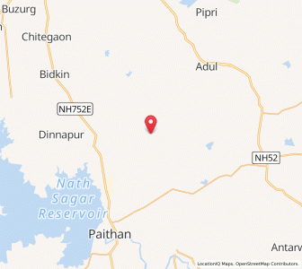 Map of Bhos, Maharashtra