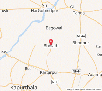 Map of Bhulath Gharbi, Punjab