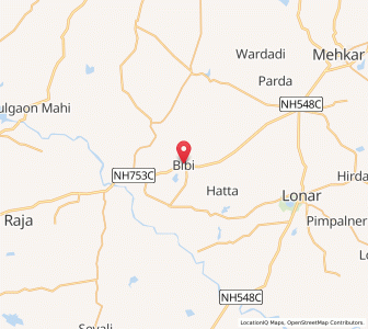 Map of Bibi, Maharashtra