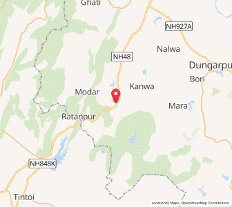 Map of Bichhiwara, Rajasthan