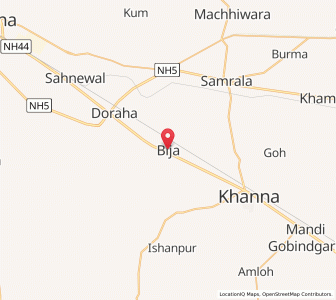 Map of Bija, Punjab