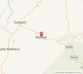 Map of Bijawar, Madhya Pradesh