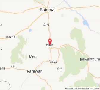 Map of Bilar, Rajasthan