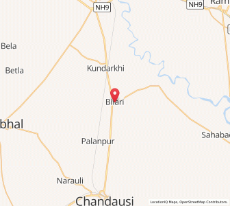 Map of Bilari, Uttar Pradesh