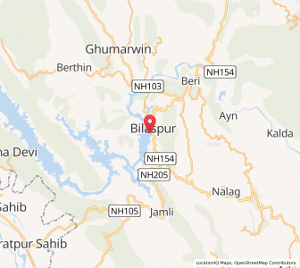 Map of Bilaspur, Himachal Pradesh