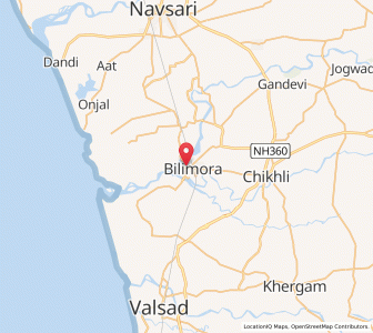 Map of Bilimora, Gujarat