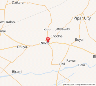 Map of Binawas, Rajasthan