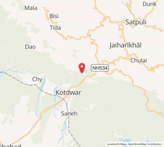 Map of Bini Jamargadi, Uttarakhand