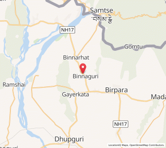 Map of Binnaguri, West Bengal