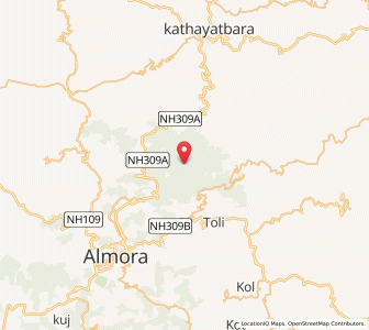 Map of Binsar, Uttarakhand