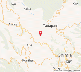 Map of Binu, Himachal Pradesh