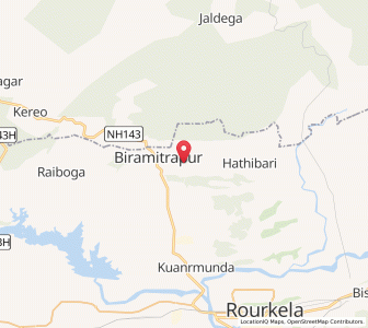 Map of Birmitrapur, Odisha