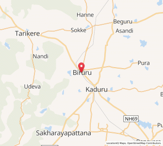 Map of Birur, Karnataka