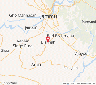 Map of Bishnah, Kashmir