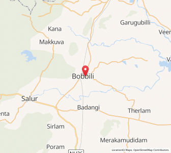 Map of Bobbili, Andhra Pradesh