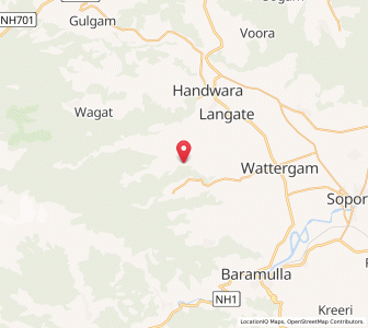Map of Bodabug, Kashmir