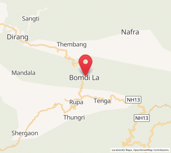 Map of Bomdila, Arunachal Pradesh