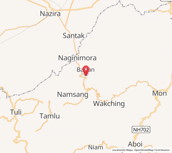 Map of Borjan, Nagaland