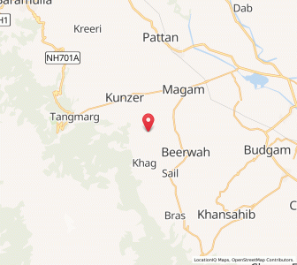 Map of Buna Sharan, Kashmir