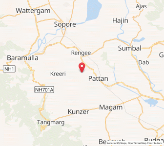 Map of Buna Waingam, Kashmir