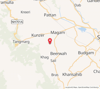 Map of Bunagund, Kashmir