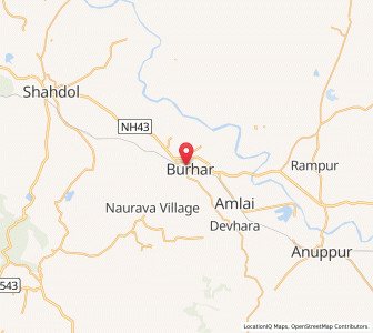 Map of Burhar, Madhya Pradesh