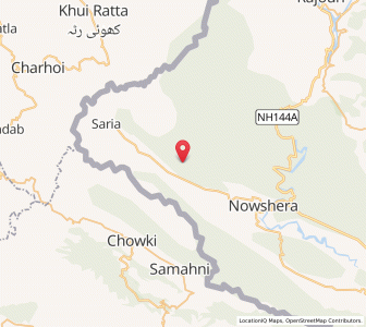 Map of Burjne, Kashmir