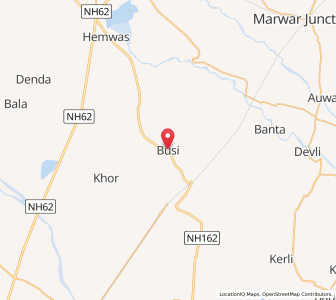 Map of Busi, Rajasthan