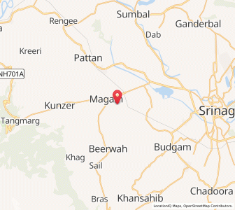 Map of Chairgyun, Kashmir
