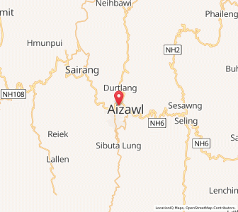 Map of Chaltlang, Mizoram