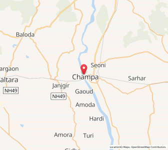 Map of Champa, Chhattisgarh