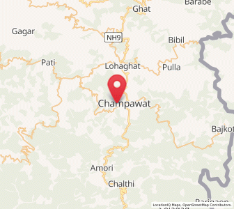 Map of Champawat, Uttarakhand