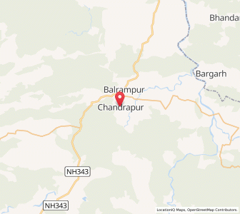 Map of Chandarpur, Chhattisgarh