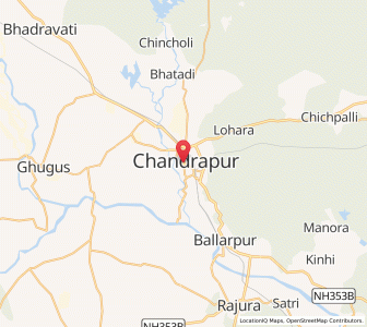 Map of Chandrapur, Maharashtra