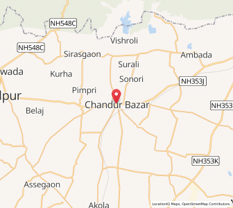 Map of Chandur Bazar, Maharashtra
