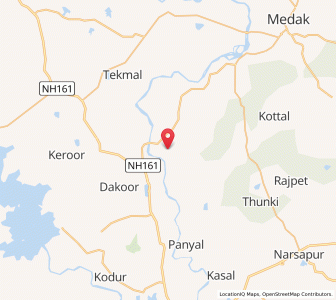 Map of Chandūr, Telangana