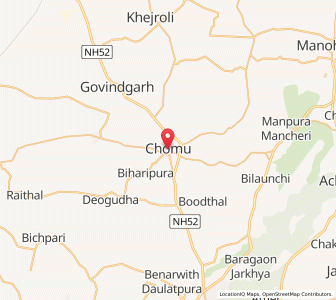 Map of Chaumu, Rajasthan