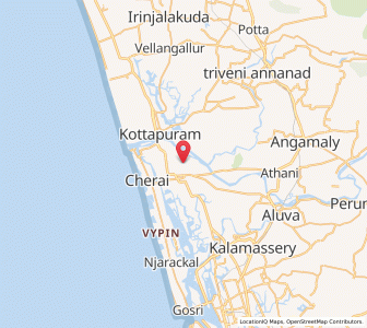 Map of Chendamangalam, Kerala