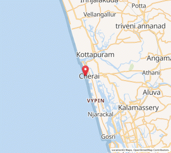 Map of Cherai Beach, Kerala
