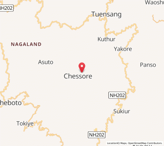 Map of Cheshorr, Nagaland