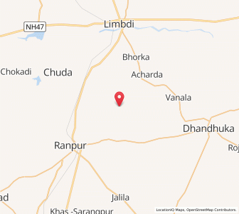 Map of Chhalala, Gujarat