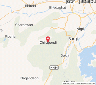 Map of Chirapondi, Madhya Pradesh