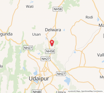 Map of Chirwa, Rajasthan