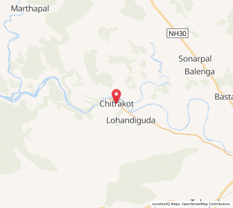 Map of Chitrakot, Chhattisgarh