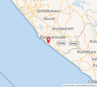 Map of Chowara, Kerala
