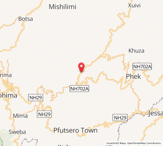 Map of Chozumi, Nagaland