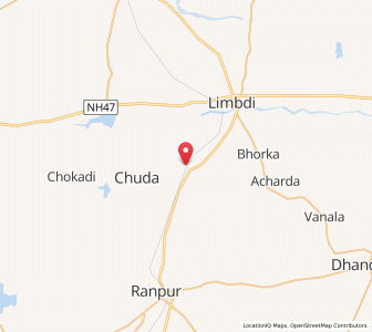 Map of Chuda, Gujarat