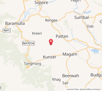 Map of Chukar, Kashmir