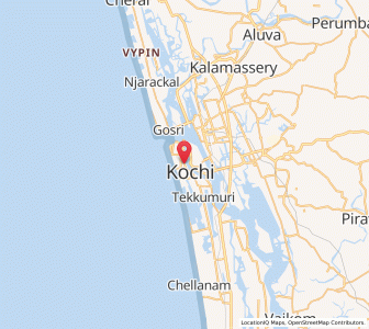 Map of Cochin, Kerala