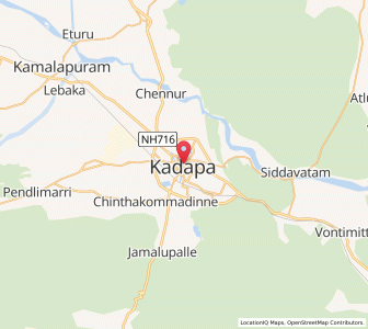 Map of Cuddapah, Andhra Pradesh